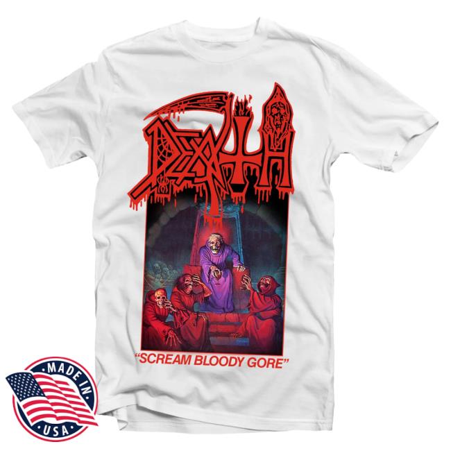 Official Indie Merch Store Shop Death "Scream Bloody Gore" Shirt New IndieMerchStore