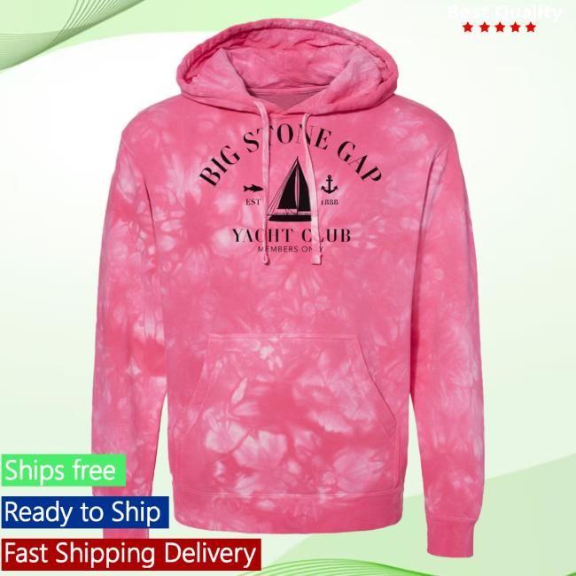 Official Hometown Apparel Clothing Merch Big Stone Gap Virginia Yacht Club Tie-Dye Crew 5XL Tie Dye Pink / Black