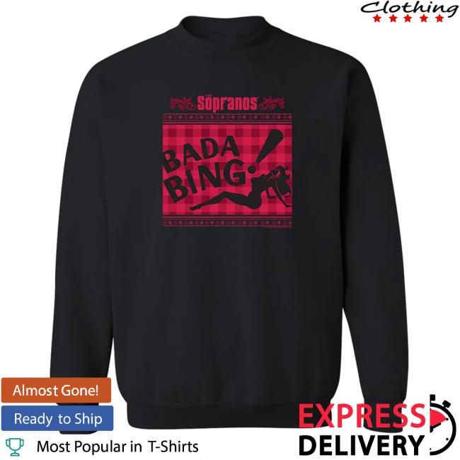 Sopranos Merch The Sopranos Bada Bing Holiday Long Sleeve Shirt Hbo