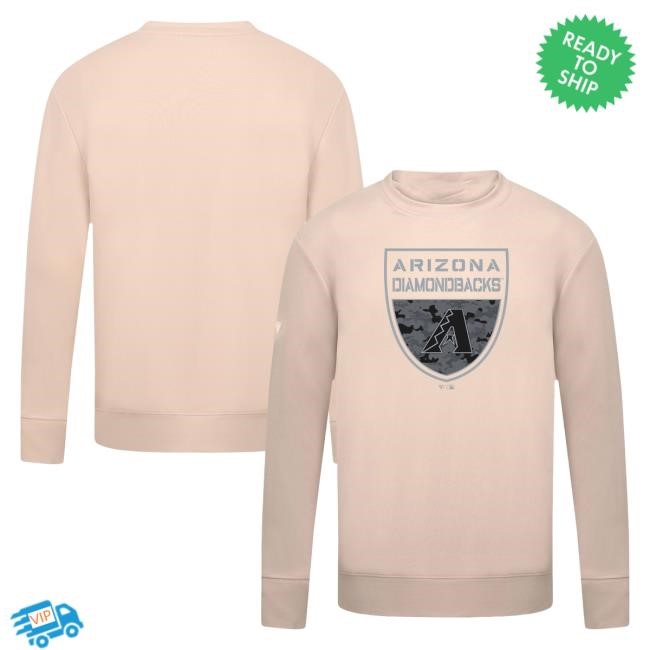 Official MLB Clothing Men's Arizona Diamondbacks Levelwear Khaki Mandate Buckler Long Sleeve Tees
