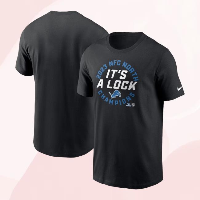 Detroit Lions 2023 NFC North Division Champions Locker Room Trophy Collection T-Shirt