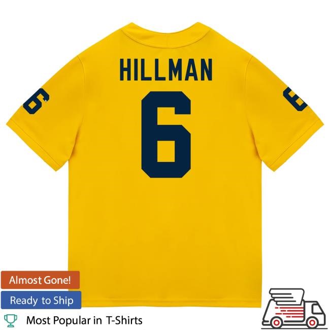 The M Den Michigan Wolverines #6 Brandyn Hillman Student Athlete Maize Football Jersey Shirts