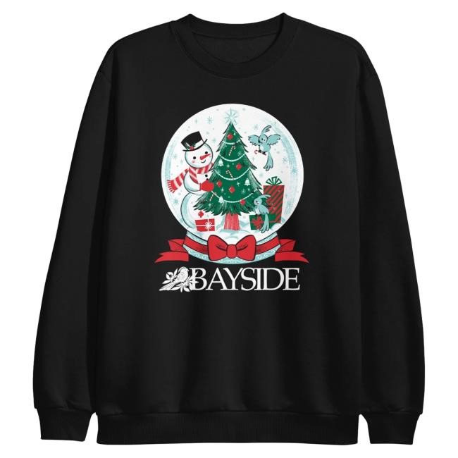 Official Bayside Band Merch Snowglobe Black Crewneck Sweatshirt