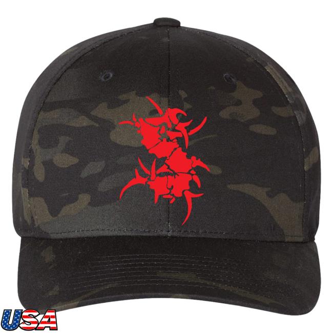Official Sepultura Merch Store Sepultura Red Logo Flexfit Hat Sepultura Clothing Shop