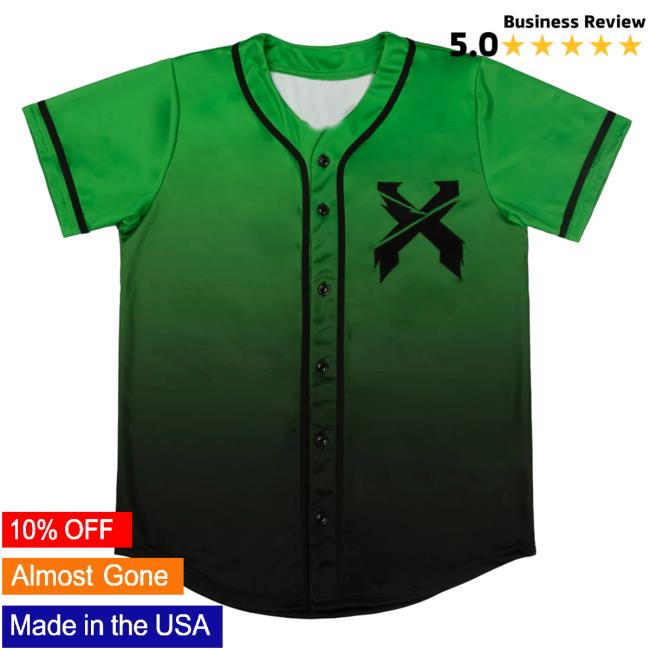 Official Headbanger Excision Green Black Gradient Baseball Jersey Top Shirt