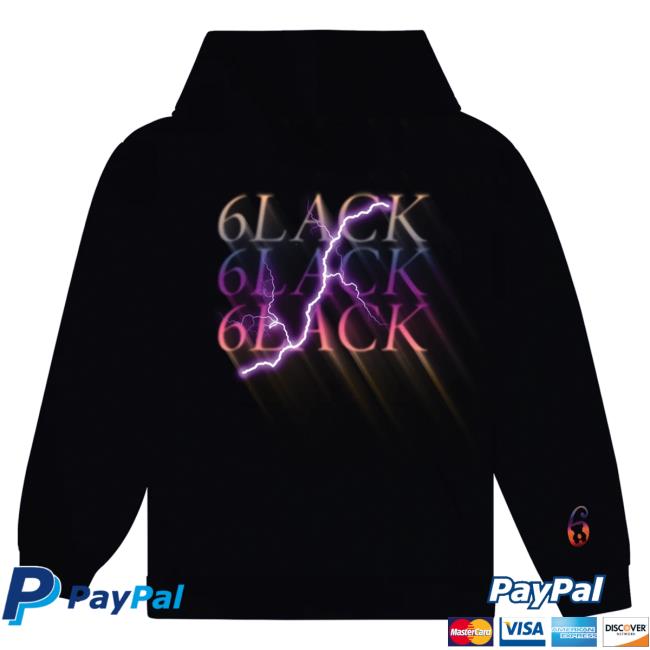 Official 6Lack Store Shop 6Lack Lighting Pullover Sweatshirt - Black