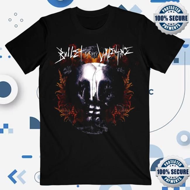 Official Bullet for My Valentine Merch Clothing BFMV Skull Leaves Attractive Shirt