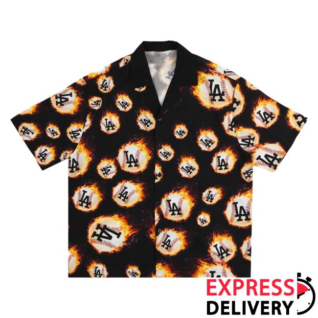 Official Pleasures Clothing Store Shop Fireball Button Down Los Angeles Dodgers Shirts