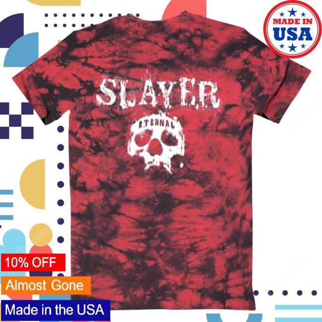 Official Slayer Clothing Store Shop Merch Eternal Black Red Crystal Wash Top Shirt