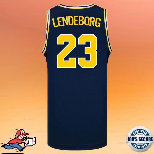 Michigan Wolverines #23 Yaxel Lendeborg Student Athlete Blue Basketball Jersey Tee | The M Den Official Merch Store Shop