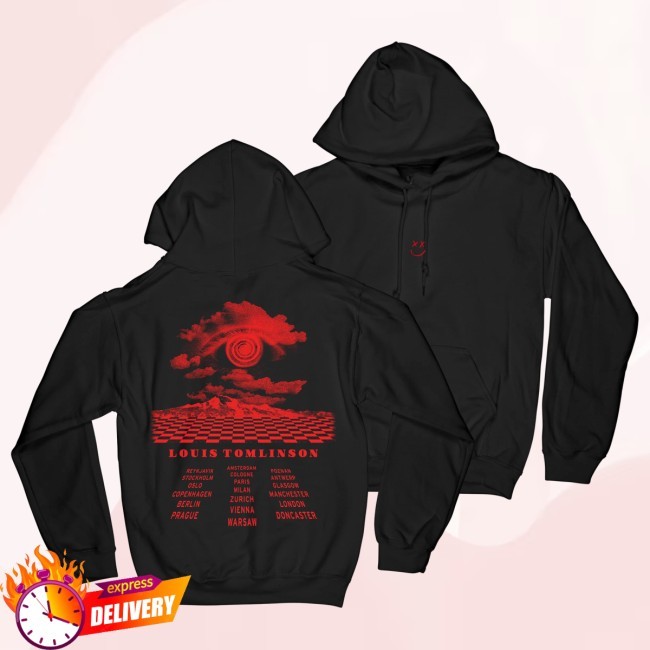 World Tour Cloud Eye Black Hoodie - UK & Europe Louis Tomlinson Merch