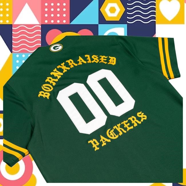 Official Born X Raised Merch Store Born X Raised + Packers Button Up Jersey: Green Shirts By Bxr Sport + NFL