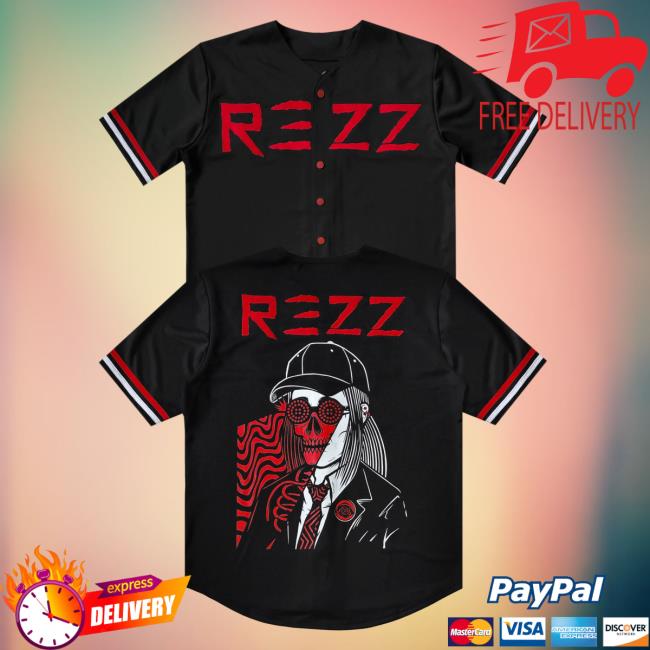 Official Rezz Merch Store Shop Rezz - Death Stare - Baseball Jersey - Red / Black Attractive Shirt