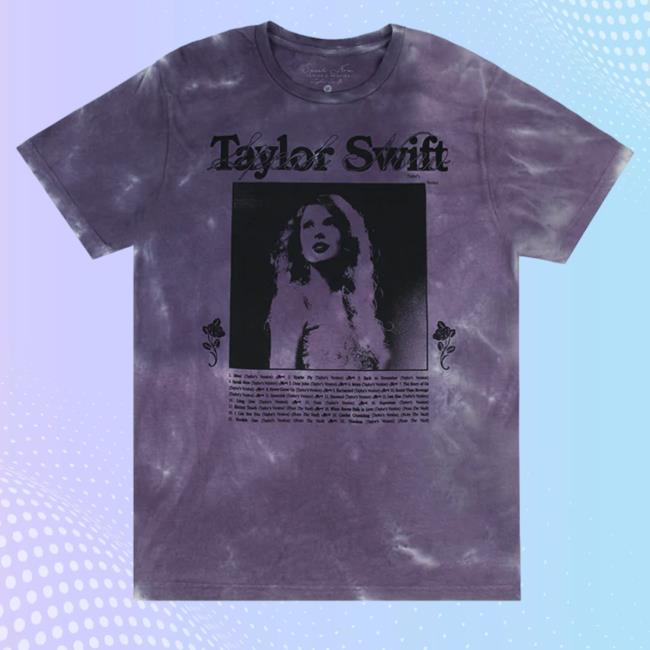 Official Speak Now Taylor's Version Tracklist Purple Tie Dye T-Shirt