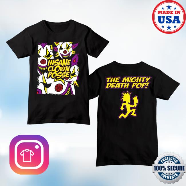 Official Icp Merch Clothing Store Insane Clown Posse The Mighty Death Pop Sliced Black T-Shirt