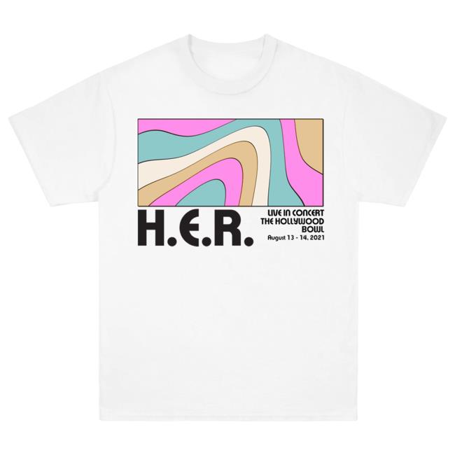 Official H.E.R Merch Shop Hollywood Bowl White Tee Shirt