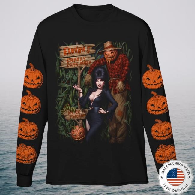 Official Cavity Colors Merch Store Shop Elvira's Creepy Corn Maze - Long Sleeve T-Shirt CavityColors