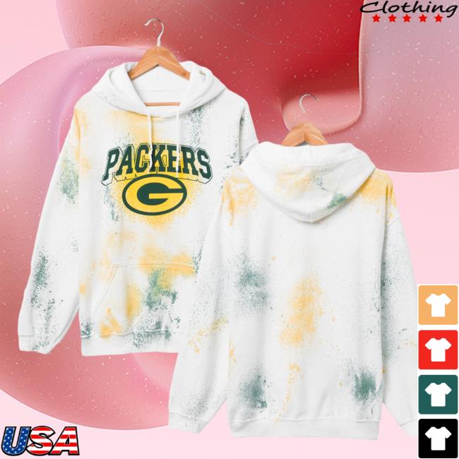 Official Junk Food Apparel Clothing Store Shop Tie-Dye Junkfoodclothing Green Bay Packers Tie Dye Crewneck Sweatshirt