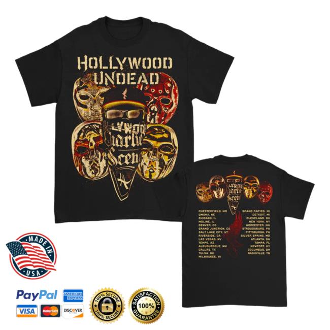 Hollywood Undead Merch Mask 2023 Tour Tee