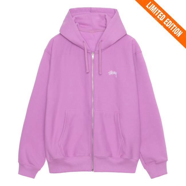 Stussy Clothing Store Shop Merch Stock Logo Zip Up Crew neck Violet Apparel