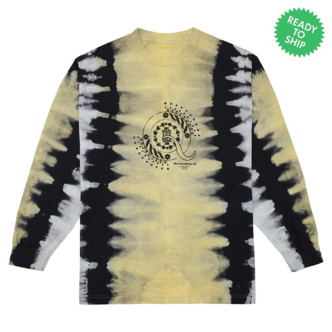 Official Clothing Top Dawg Entertainment Merch Store Crash Talk Tie Dye Long Sleeve Tshirt (Yellow)