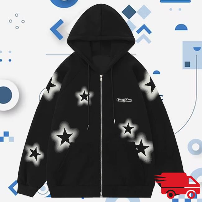 Official Lemandik Chic Zipper Sweaters Full Star Black
