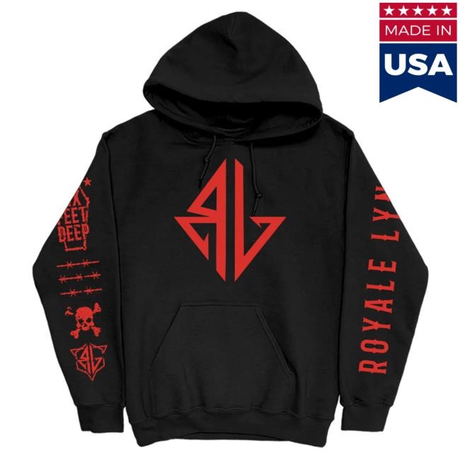 Royale Lynn Six Feet Deep Hoodie (Black + Red) Royale Lynn Official Merch