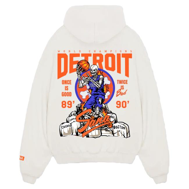 Official Sana Detroit Red Wings Sana Detroit Bad Boys Once Good Twice Bad Crew neck Sweatshirt - Cream