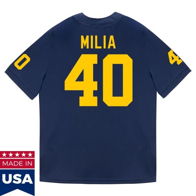 Michigan Wolverines #40 Rocco Milia Student Athlete Blue Football Jersey Shirts The M Den Shop Official