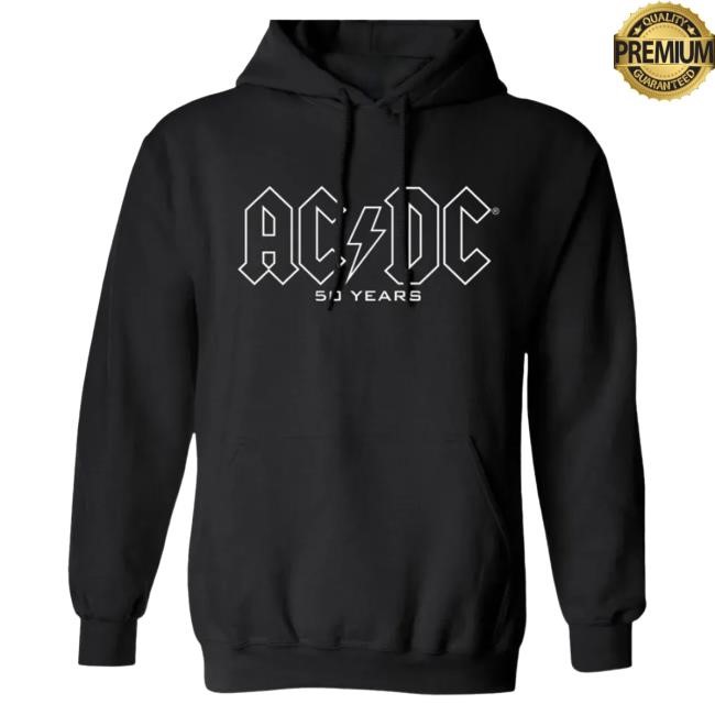 Official Ac Dc Merch Store 50 Years of AC/DC Logos Sweatshirts Ac Dc Shop Acdc Clothing