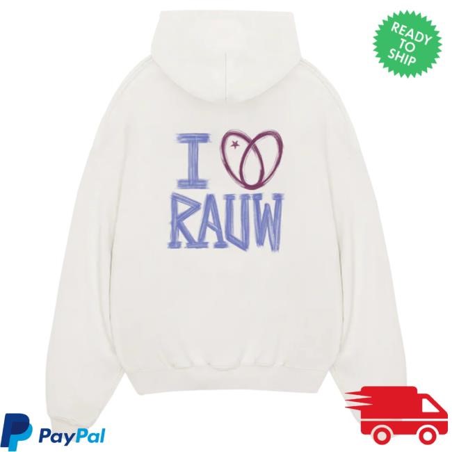 Official Rauw Alejandro Merch Store Shop I <3 Rauw Attractive Hoodie Off White