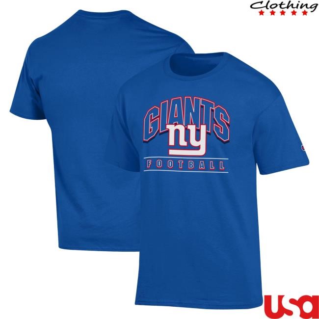 Official Men's Champion Royal New York Giants Football New Shirt