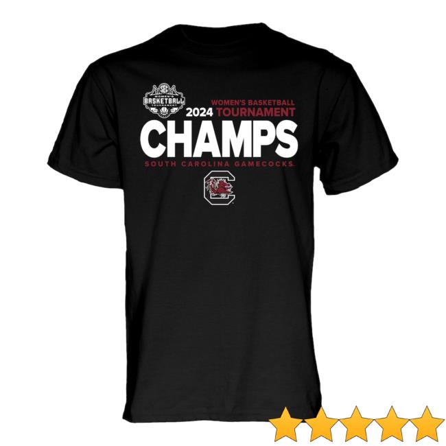 Unisex Blue 84 Black South Carolina Gamecocks 2024 Sec Women's Basketball Conference Tournament Champions Locker Room T Shirt
