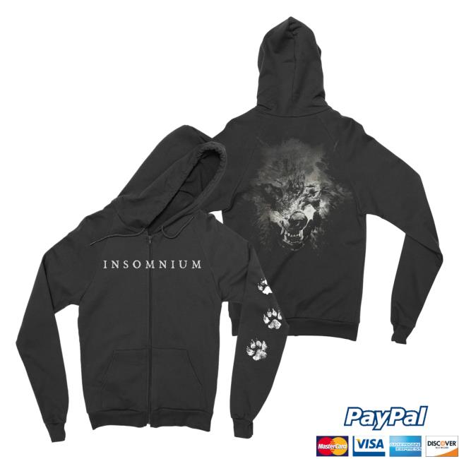 Official Night Shift Store Shop Insomnium - Wolf Zip Up Hoodies Nightshift Merch