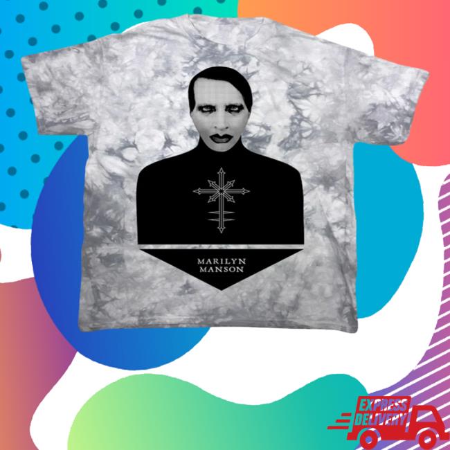 Official Marilyn Manson Merch Chaos Bust Marilyn Manson Tie Dye Shirt