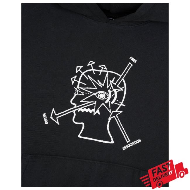Brain Dead Neuro Free Association Hoodie - Washed Black
