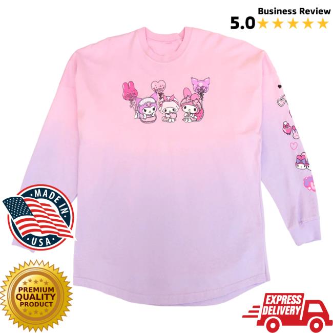 Official Sanrio Apparel Clothing Kuromi Merch My Melody & Kuromi Sleepover Japanla Spirit Crew Sanrio Shop Store