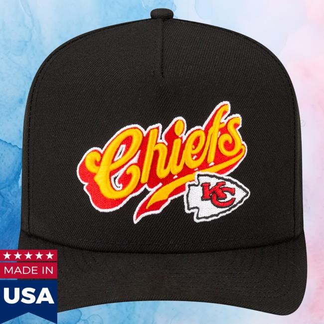 Official Born X Raised Shop Born X Raised + Chiefs Pro Script A-Frame Snapback Hat: Black NFL 2025 Kickoff