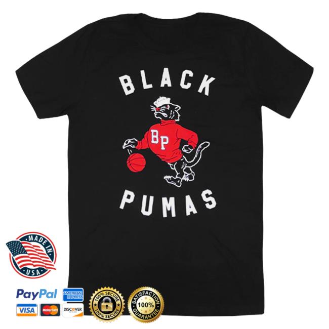 Official Hello Merch Black Pumas Hoops Black Shirts HelloMerch