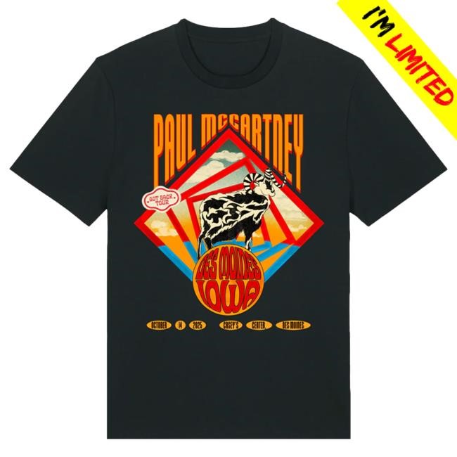 Official Paul Mccartney Merch Store Got Back 2025 Des Moines Event Shirt
