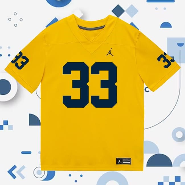 Michigan Wolverines #33 Dominic Nichols Student Athlete Maize Football Jersey New Shirt The M Den Shop