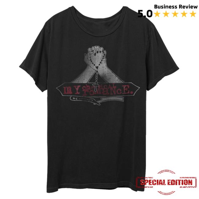 Official Mcr Merch Store Shop Warner Records My Chemical Romance Praying Hands Distressed Tee WarnerRecords