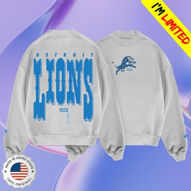 Sana X Detroit Lions Logo Long Sleeve Hoodie