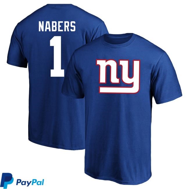 Official Men's Fanatics Malik Nabers Royal New York Giants Big & Tall Player Name & Number Tees