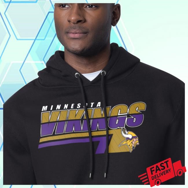 Official Minnesota Vikings Men's Starter White Minnesota Vikings Logo Push Graphic Hoodies MinnesotaVikings