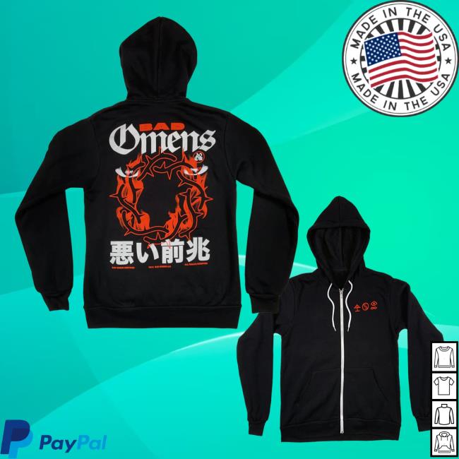 Official Sumerian Records Bad Omens Merch Store Bad Omens Logo Like A Villain Zip Up Hoodies BadOmens Apparel Clothing