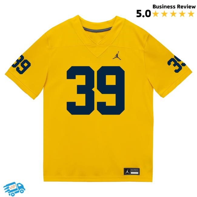 Michigan Wolverines #39 Max Reyes Student Athlete Maize Football Jersey T Shirt The M Den Shop Official