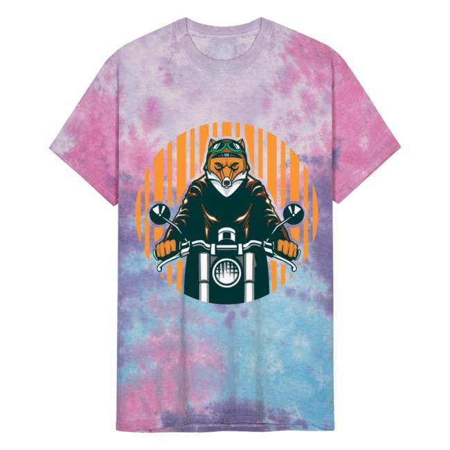 Spreadshirt Shop Store Bad Guy Biker Fox Unisex Tie Dye Cotton Candy T-Shirts Spread Shirt Merch
