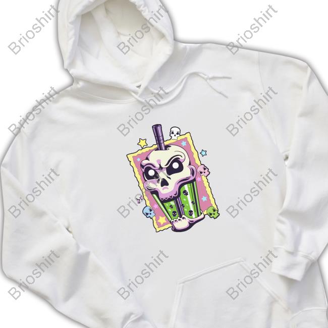 Official Kawaii Creepy Skull Boba Bubble Tea Pastel Goth Va Cap