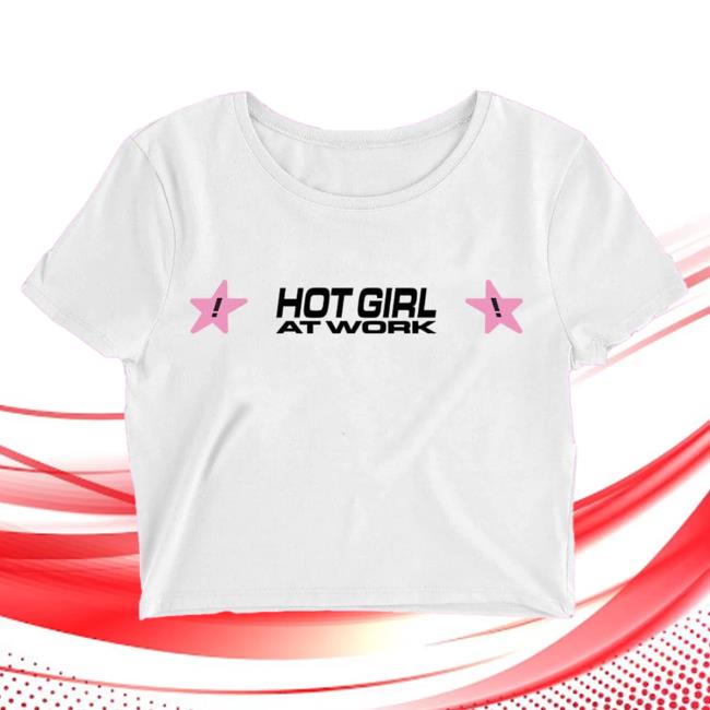 Official Tarayummy Merch Tarayummy: Hot Girl At Work White Crop T-Shirt